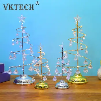 Crystal Vianočný Stromček Lampa Špirála LED Rozprávkový Vianočný Strom Dekorácie čarovné Vianoce Tree Svietidlá pre vnútorné Strany Navidad Dary