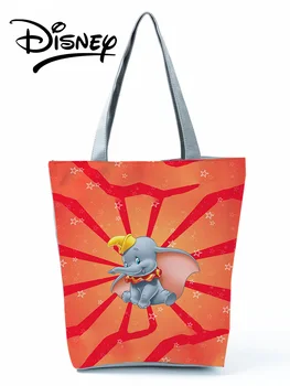Disney Dumbo Kabelky Ženy Vysoká Kapacita Vaku Roztomilý Tote Bag Dievča Taška Cez Rameno Lady Móde Eco Opakovane Nákupní Taška Orange