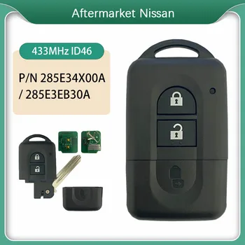 CN027036 Smart Remote Tlačidlo N--issan Xtrail Qashqai Pathfinder 285E34X00A 285E3EB30A 2Button 433MHz PCF7936 ID46 Náhradný Kľúč