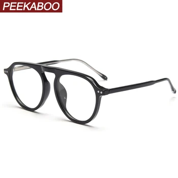 Peekaboo retro žien optické sklá žena jasný objektív veľký rám módne okuliare pre mužov acetát vysokej kvality kórejský štýl