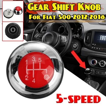 5 Rýchlosť Radenie Gombík Shift Prevodovka Páky Gombík Manuál na Fiat 500 2012-2018 Chrome+Červená 55344048