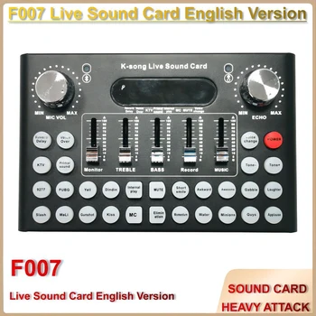 F007 Zvuková Karta, Zvuková Karta, Mikrofón Mixing Console Live Vysielanie Spev Vybavenie Telefón Počítač Univerzálny