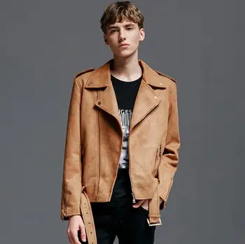 Kamzík krátke dizajn bundy pánske 2020 na jar a na jeseň pekný long-sleeve šikmý zips mens kabát olivový vrchné oblečenie khaki