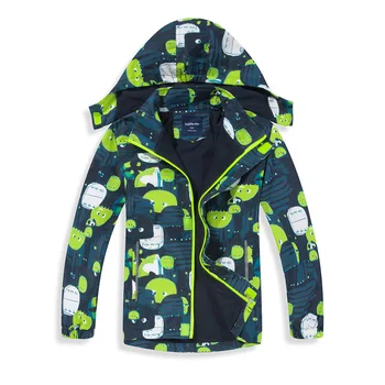 Nové 2021 Jar Jeseň Dieťa Dieťa Obliekať Dieťa Chlapec Vetru Nepremokavá Bunda Outwear Dvojúrovňový Vnútorné Polar Fleece