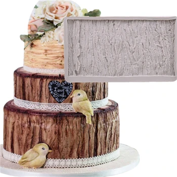 Strom Kôry Textúru Dreva Vzor Mat Fondant Silikónové Formy Cake Decoration Cukru Formy Na Pečenie Sugarcraft Čokoláda, Formy