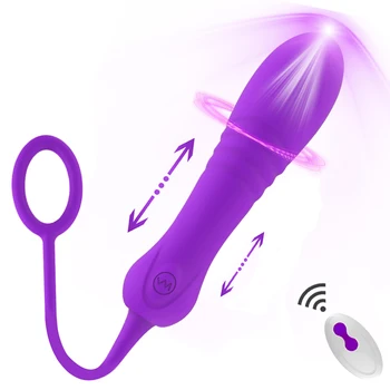 Tlačením Dildo Vibrátor 8 Režime Stimulátor Klitorisu Automatické Teleskopické Bullet Vibrátory Sexuálne Hračky pre Ženy, Ženská Masturbácia