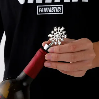 Zliatiny Víno Zátka Vianočné Darčeky Snowflake Tvar Fľaše Šampanského Zátka Party, Karneval, Láskavosti pre Priateľov Bar Príslušenstvo