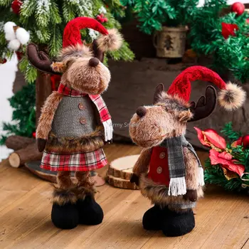 Vianočné Elk Ozdoby pre Deti je Dar Hračka Veľké Teleskopická Elk Plyšové plyšová