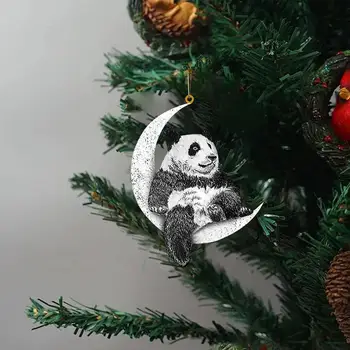 Vianočný Strom Zviera Visí Ozdoby, Vianočné Dekorácie Sedí Na Mesiac Zvierat Prívesky Domov Nový Rok Dekorácie