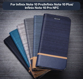 PU Kožené Peňaženky Prípade Infinix Poznámka 10 Pro NFC Business Telefón Prípade Infinix Poznámka 10 Plus Prípade, Mäkké Silikónové Zadný Kryt