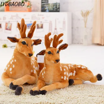 LYDBAOBO 1PC Obrie Krásny Simulačné Zvierat Plyšové Hračky Mäkký Vankúš Jeleň Bábika Kawaii Žirafa Detí Dieťa Narodeniny Vianočný Darček