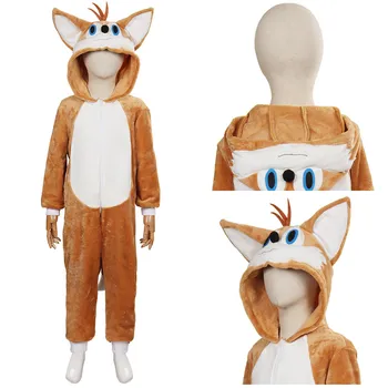 Deti Deti Ježko Km Prower Chvosty Cosplay Kostým Jumpsuit Sleepwear Pajams Oblečenie Halloween Karneval Oblek