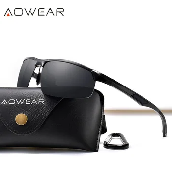AOWEAR Luxusné Vonkajšie Športové slnečné Okuliare Mužov Polarizované Hliníka bez obrúčok Slnečné okuliare Male Zrkadlo Jazdy Okuliare Okuliare Oculos