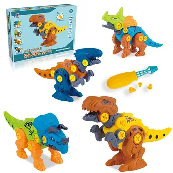 4in1 Náhodné Farby DIY Matica Demontáž Dinosaurov Model Nastaviť Skrutkovanie Montáž Plastových Skoro Vzdelávacie Hračky pre Deti Baby Darček