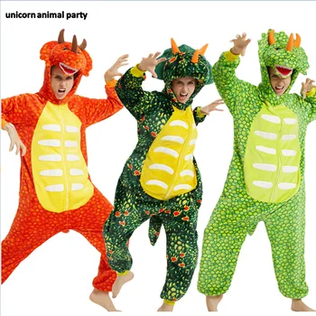 Kigurumi Onesies Muži ženy Cosplay triceratops dragon halloween Christmas Party Pyžamo Pyžamá kostýmy, karnevalové kostýmy