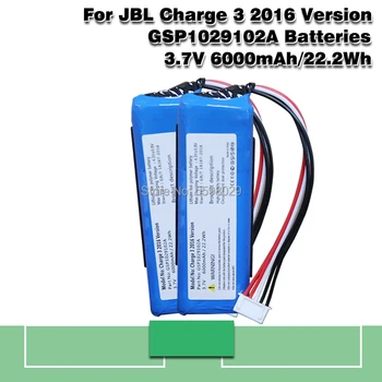 3,7 V 6000mAh Batéria Pre JBL Charge 3 2016 Verziu Prehrávača Reproduktor, Li-pol Nabíjateľná Akumulátor Nahradenie GSP1029102A